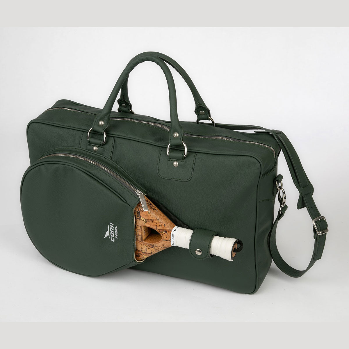 Maleta Vintage Piel De Verde Oliva – CORK Padel
